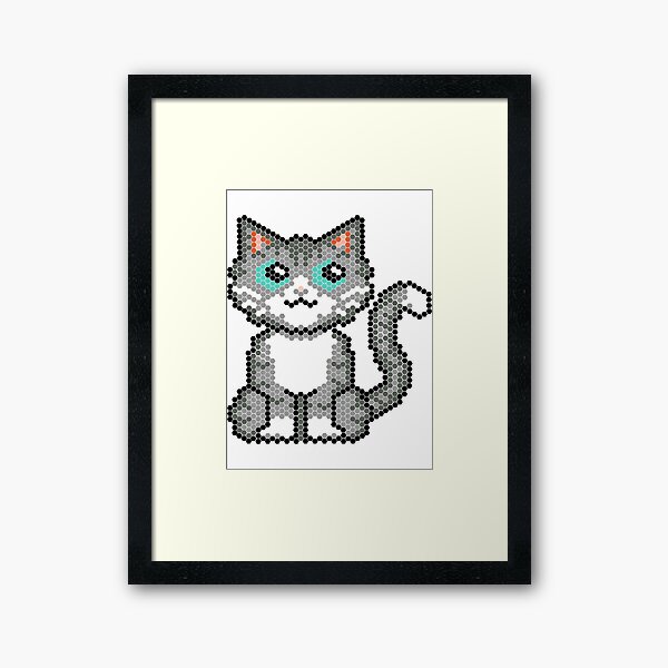 Cat pixel Framed Art Print
