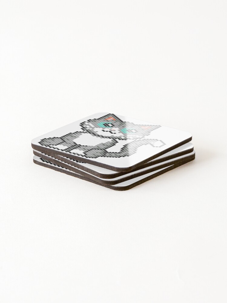 Alternate view of Cat pixel Coasters (Set of 4)
