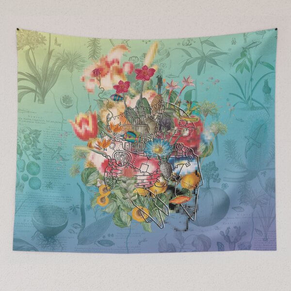 Item preview, Floriated Pixel Skull Junk designed and sold by Paul Summerfield.
