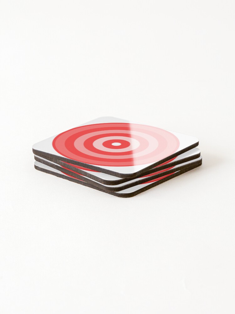 Thumbnail 4 of 5, Coasters (Set of 4), Geometric Pattern: Rondel: White Gradient Red designed and sold by redwolfoz.