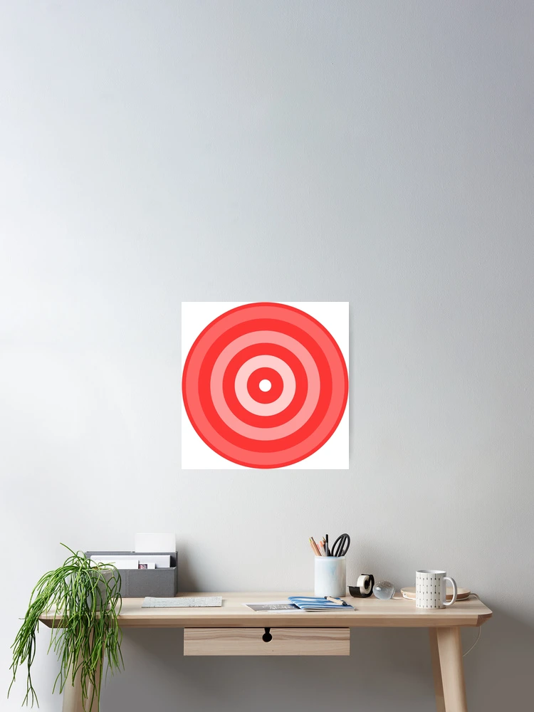 Thumbnail 2 of 3, Poster, Geometric Pattern: Rondel: White Gradient Red designed and sold by Red Wolf.
