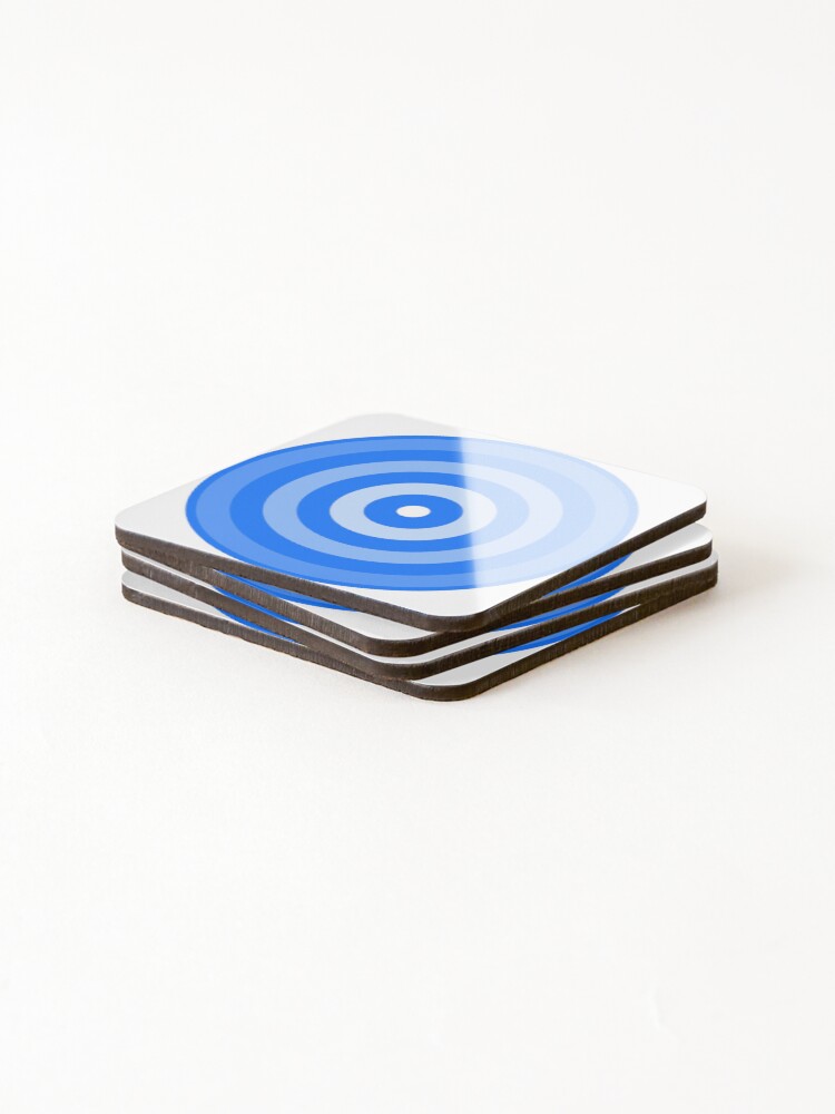 Thumbnail 4 of 5, Coasters (Set of 4), Geometric Pattern: Rondel: White Gradient Blue designed and sold by redwolfoz.