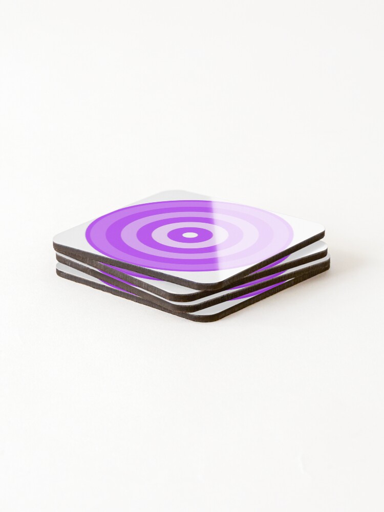 Thumbnail 4 of 5, Coasters (Set of 4), Geometric Pattern: Rondel: White Gradient Purple designed and sold by redwolfoz.
