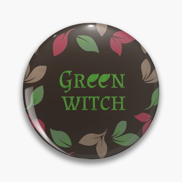 Item preview, Green Witch and Leaves Pattern Brown Background designed and sold by EnchantedInn.