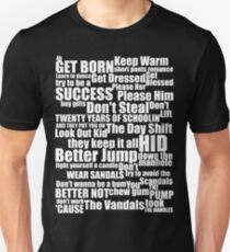 Subterranean Homesick Blues (White text) Unisex T-Shirt