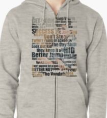 Subterranean Homesick Blues (Photo text) Zipped Hoodie