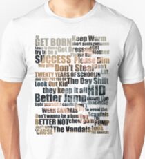 Camiseta unisex Subterranean Homesick Blues (Texto de la foto)