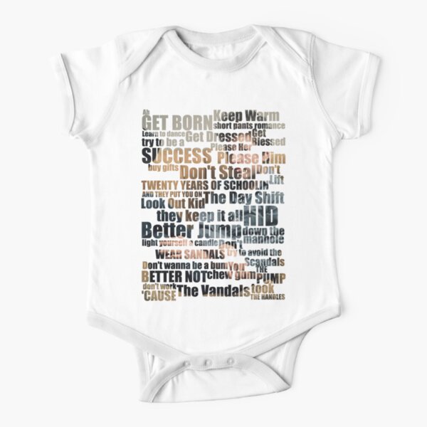 Subterranean Homesick Blues (Photo text) Short Sleeve Baby One-Piece