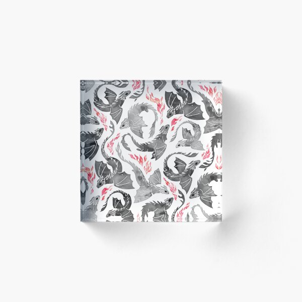 Dragon fire greys & blacks Acrylic Block