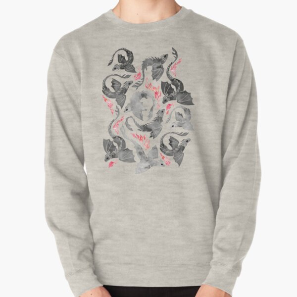 Dragon fire greys & blacks Pullover Sweatshirt
