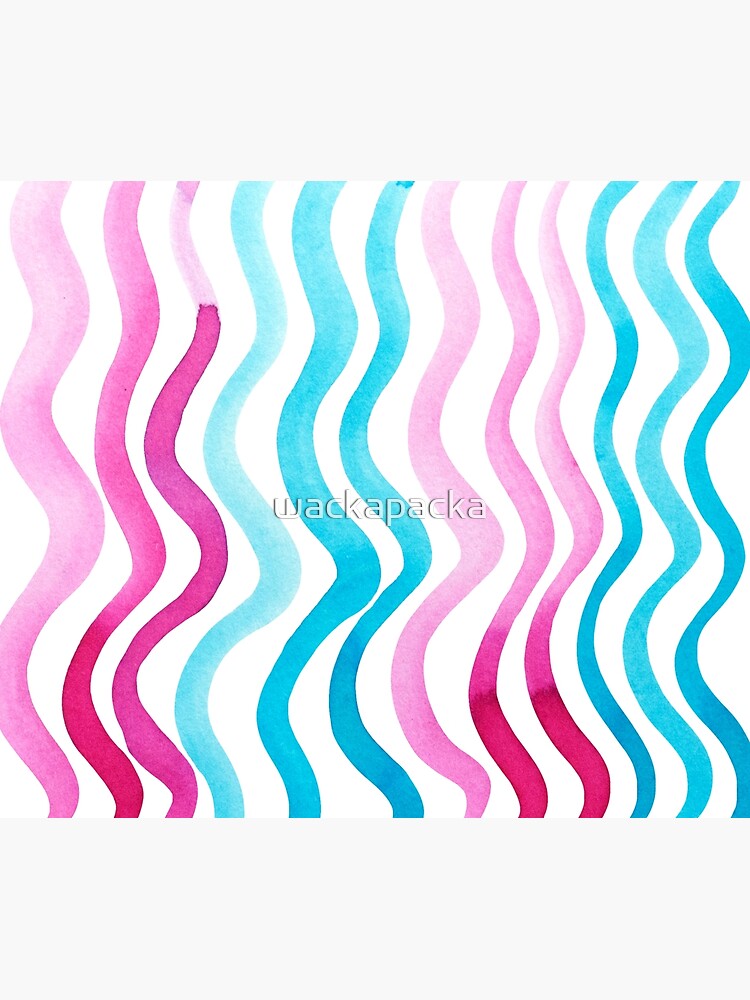 "Wavy lines pink and blue" Throw Blanket by wackapacka Redbubble