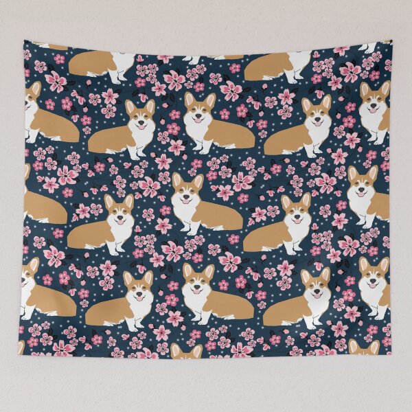 Item preview, Corgi galés corgi cherry blossom árboles primavera perro perros perro raza modelo de perro mascota amigable designed and sold by PetFriendly.