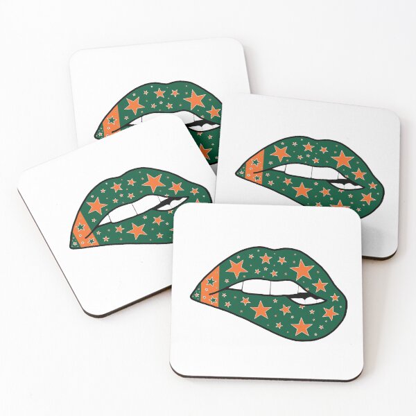 Item preview, green & orange star lips designed and sold by livi-maree.
