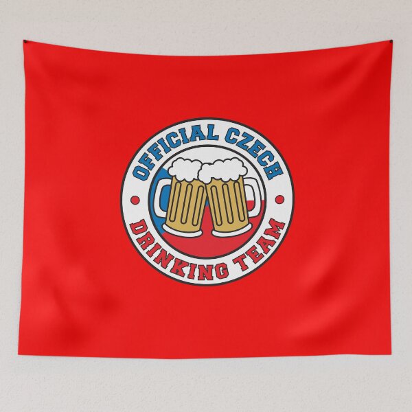 Item preview, Official Czech Drinking Team Featuring Flag Of Czech Republic And Beers designed and sold by jaycartoonist.