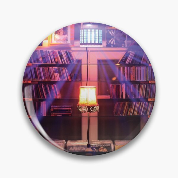 Item preview, Bookshelf, Books and Vinyl Records Illuminated by Lamp Rays designed and sold by dudethecreator.