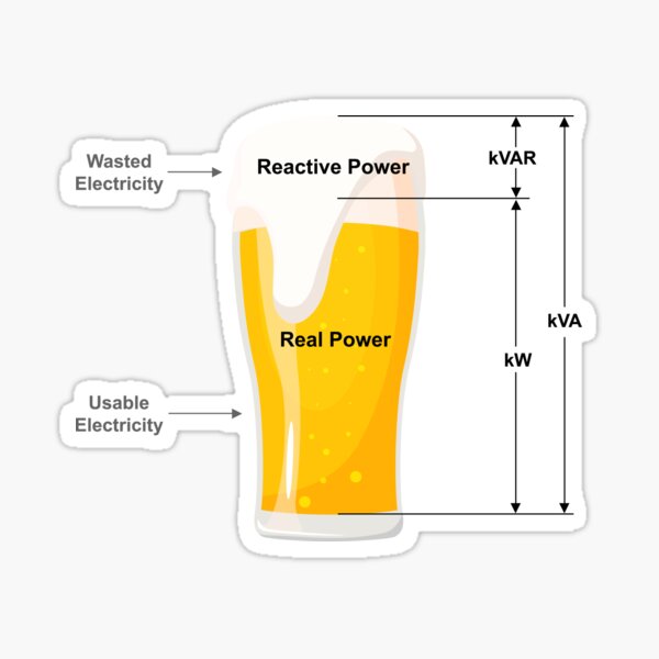 Beer Electricity Power Sticker