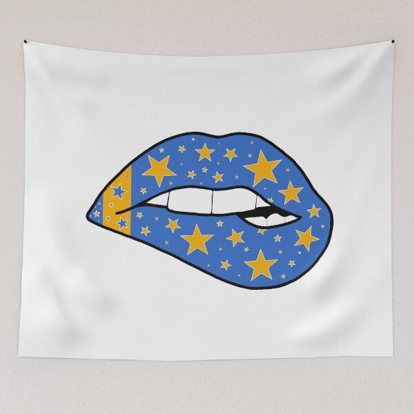 Item preview, blue and yellow star lips designed and sold by livi-maree.