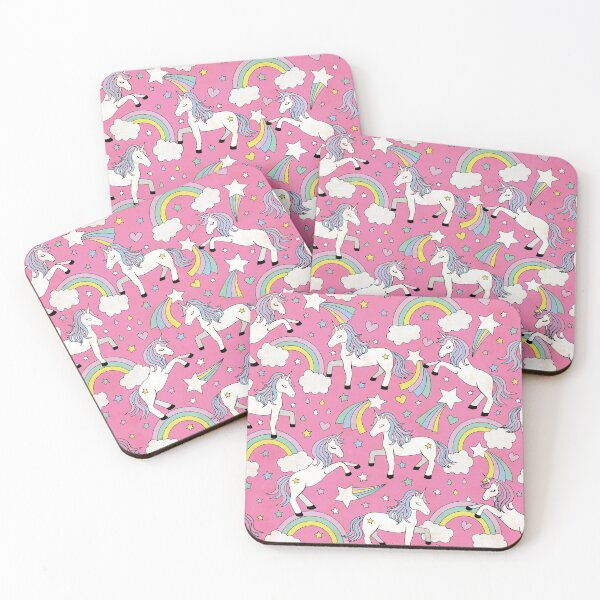 Item preview, Unicorn & Rainbows pattern in pink designed and sold by Jess  Hubbard.