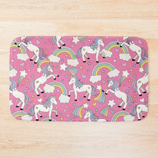 Item preview, Unicorn & Rainbows pattern in pink designed and sold by Jess  Hubbard.