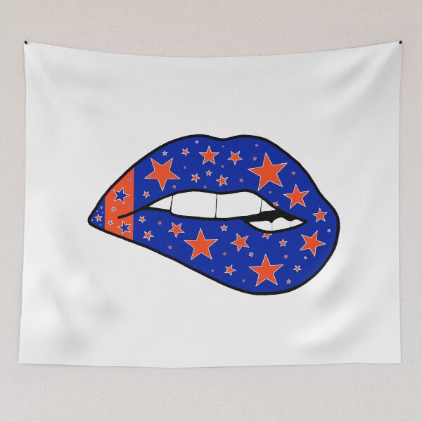 Item preview, blue and orange star lips designed and sold by livi-maree.