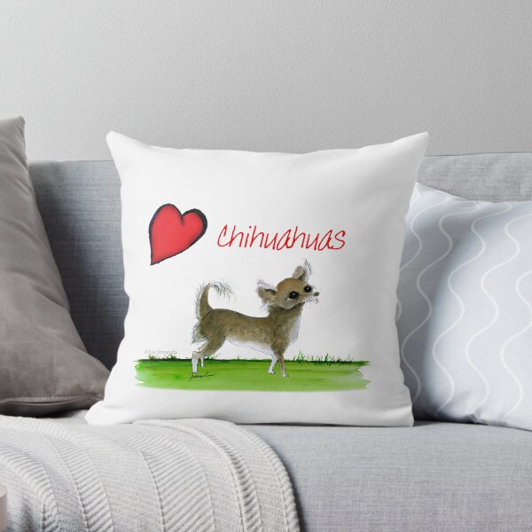 i love fun chihuahuas by tony fernandes Throw Pillow