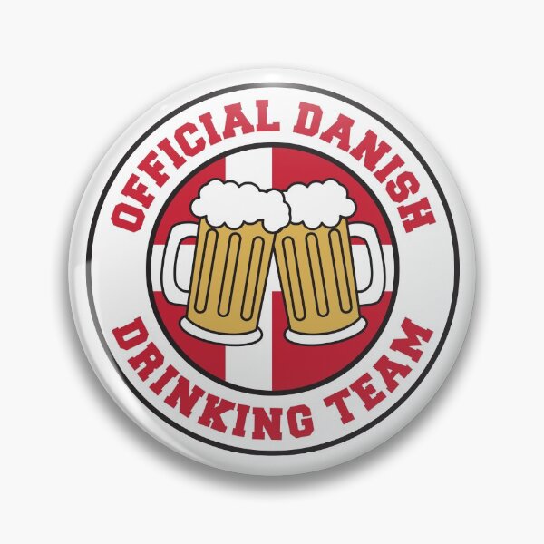 Item preview, Official Danish Drinking Team Featuring Flag Of Denmark And Beers designed and sold by jaycartoonist.
