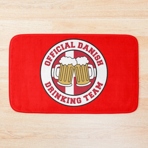 Item preview, Official Danish Drinking Team Featuring Flag Of Denmark And Beers designed and sold by jaycartoonist.