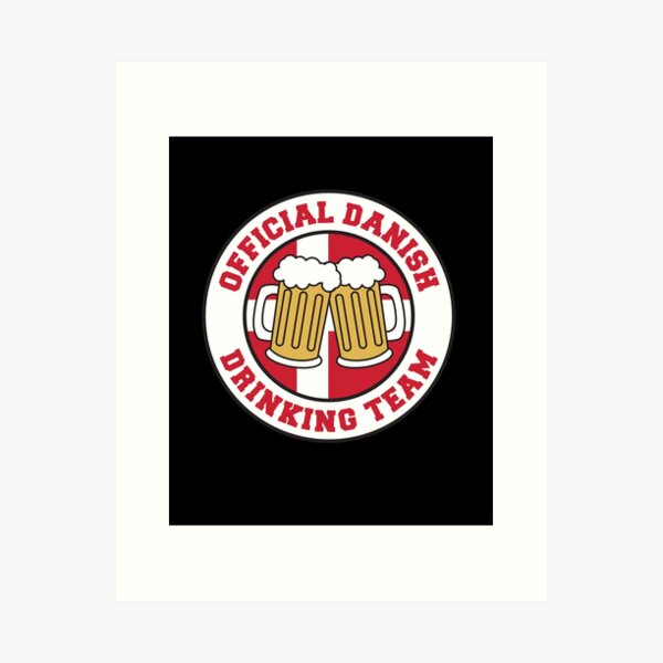 Item preview, Official Danish Drinking Team Featuring Flag Of Denmark And Beers designed and sold by jaycartoonist.
