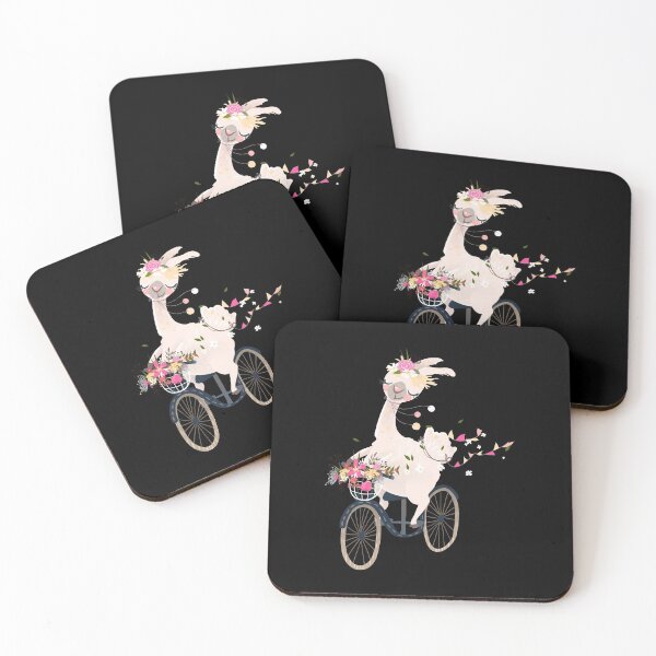 Item preview, Llama cycling with flowers designed and sold by TextyQuotes.