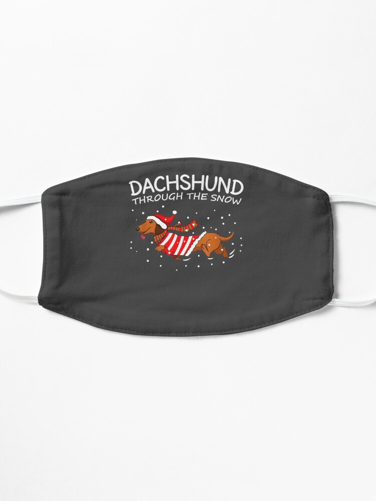 Alternate view of Dachshund Through The Snow Funny Dog Christmas Mask