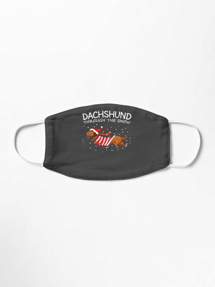 Alternate view of Dachshund Through The Snow Funny Dog Christmas Mask