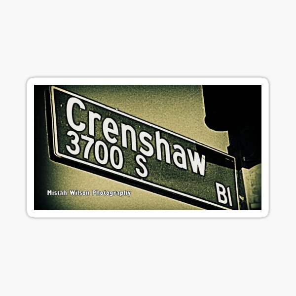 Crenshaw Boulevard, Los Angeles, California by Mistah Wilson Sticker