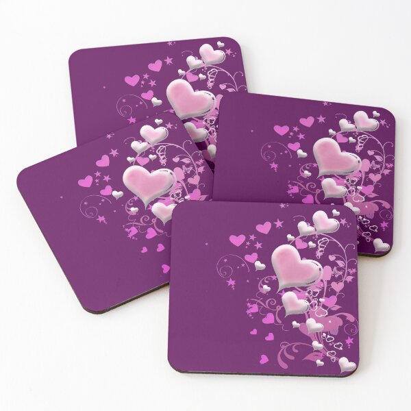 Herzen aus Zuckerguss Untersetzer (4er Set)