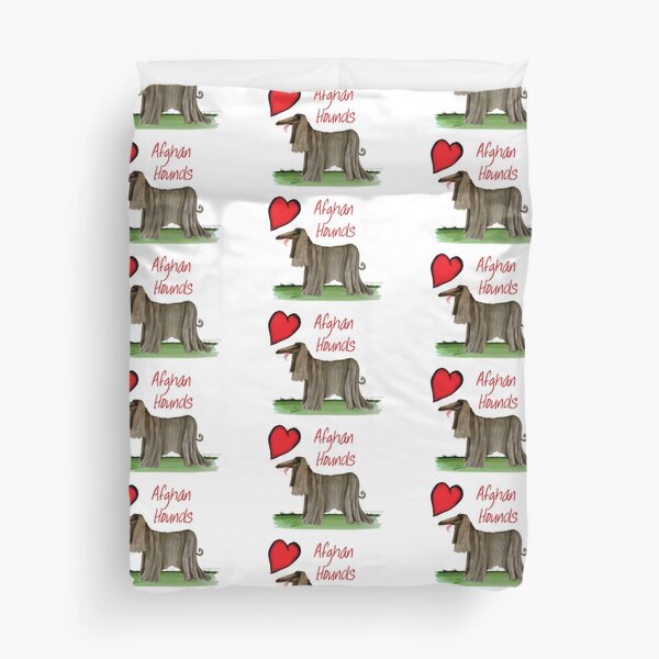 i love fun afghan hounds by tony fernandes Duvet Cover