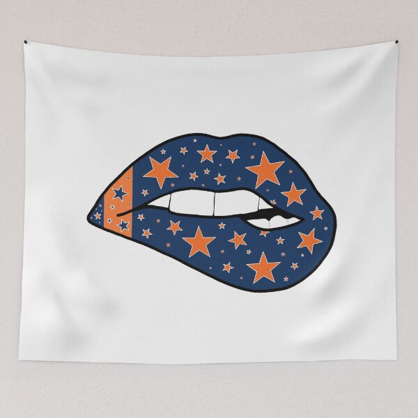 Item preview, dark blue and orange star lips designed and sold by livi-maree.
