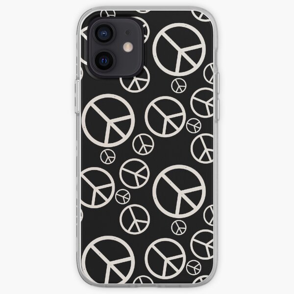 Black and White Peace Sign Symbols iPhone Soft Case