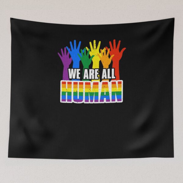 Item preview, Gay Pride We Are All Human Lgbt Awareness Rainbow designed and sold by NancyWheeler32.