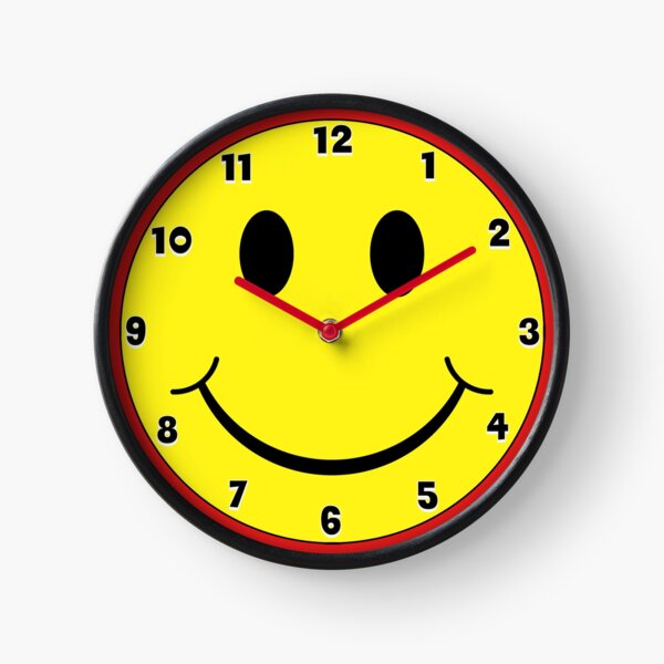 Smiley Face Red and Gold Novelty Wall Clock Clock