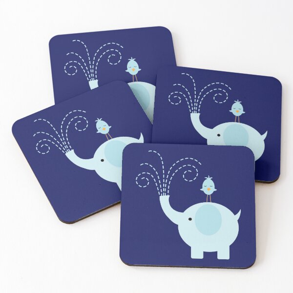 Item preview, blue elephant and a bird designed and sold by Jo-2020.