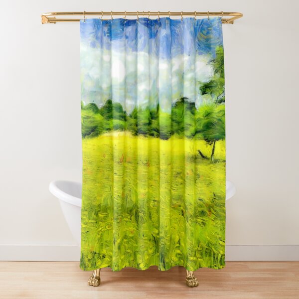 Yellow Flower Meadow Shower Curtain