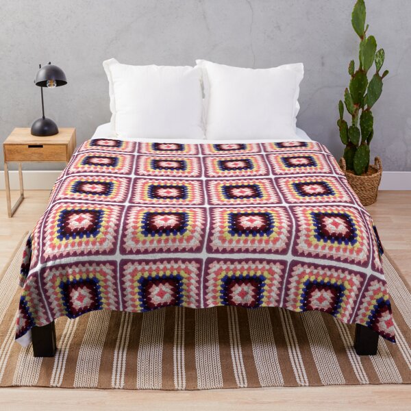 Retro Rock Your Granny! Crochet Vintage Granny Square Throw Blanket