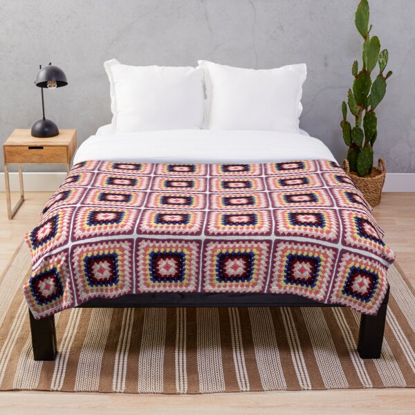 Retro Rock Your Granny! Crochet Vintage Granny Square Throw Blanket