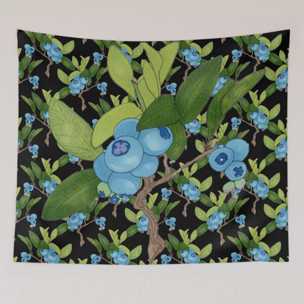 Item preview, black blueberry and pattern  designed and sold by AnnaBaldon.