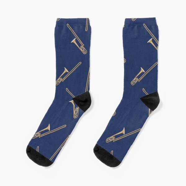 Trombone on blue Socks