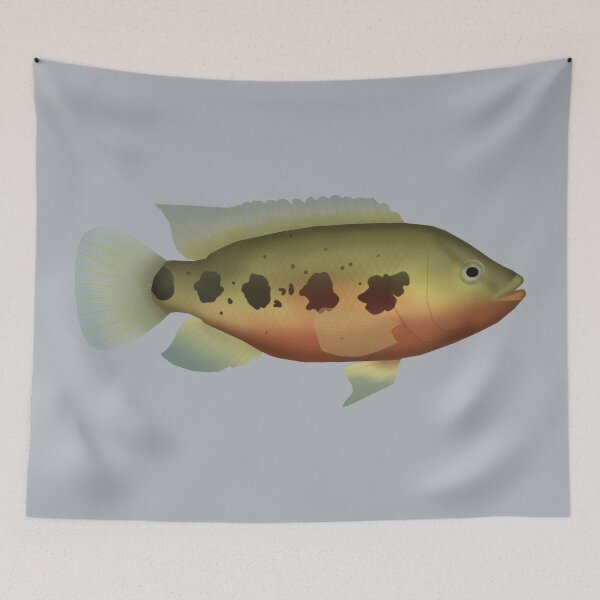 Item preview, Five-spot cichlid designed and sold by fishfolkart.