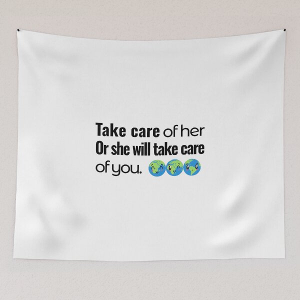 Item preview, Take Care of Her Or She Will Take Care of You, Gift, Support, Supportive Illustration, Earth, Lover, Square Style designed and sold by Annona-.