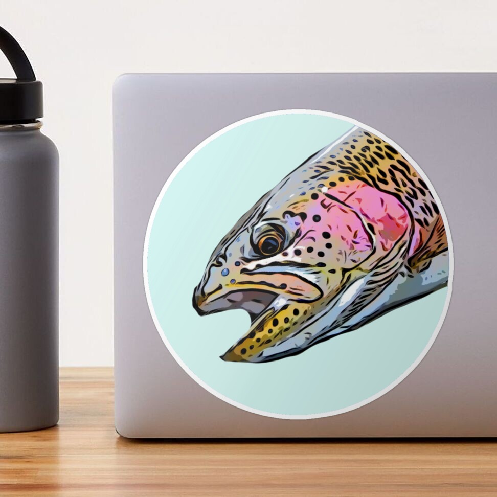 Rainbow Trout STICKER / Waterproof Vinyl Fish Water Bottle Laptop