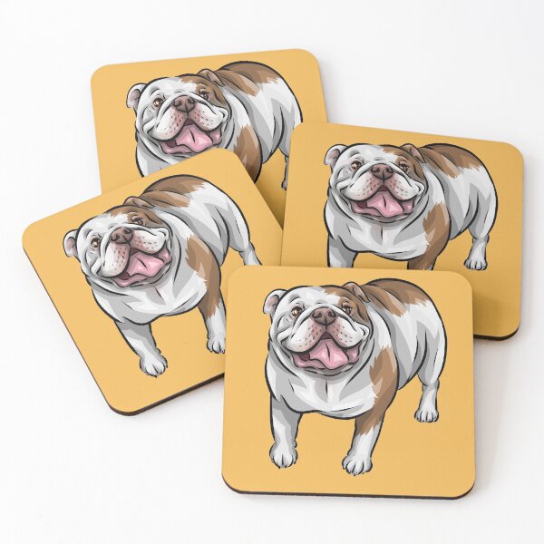 Item preview, Red and White English Bulldog | Cute Dog Art designed and sold by shirinsart.