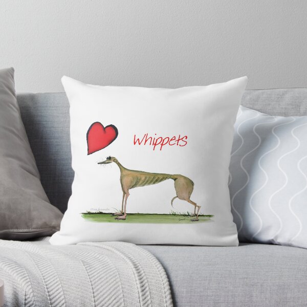 i love fun whippets, tony fernandes Throw Pillow