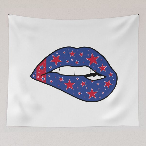 Item preview, blue and red star lips designed and sold by livi-maree.